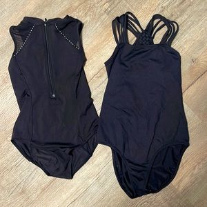 Lot of 2 Black Girls dance leotards size 8-10